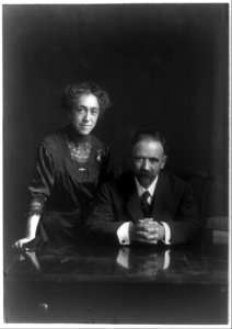 Francisco Indalecio Madero, Pres. Mexico, 1873-1913, and wife; she is standing and he is seated at desk LCCN2002709549
