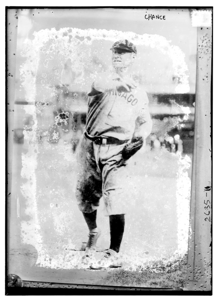 Frank Chance, Chicago NL, at Polo Grounds, NY (baseball) LCCN2014692533