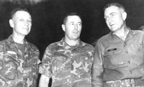 Frank E. Garretson, Raymond G. Davis and Homer S. Hill in South Vietnam 1968