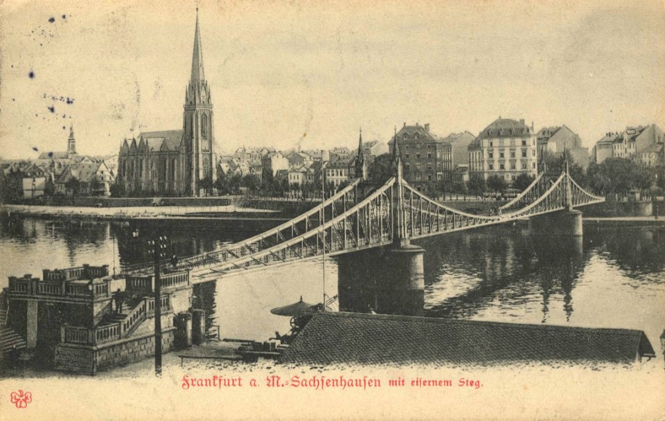Frankfurt Eiserner Steg Alt Sachsenhausen Brücke 1905