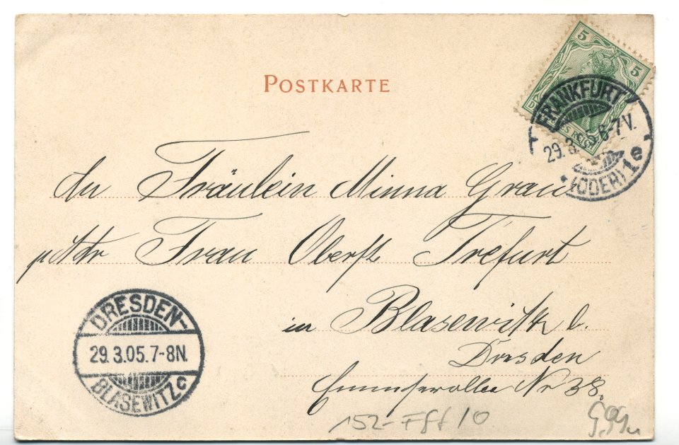 Frankfurt Oder Wintergarten Conditorei und Cafe Kyritz 1907 backside