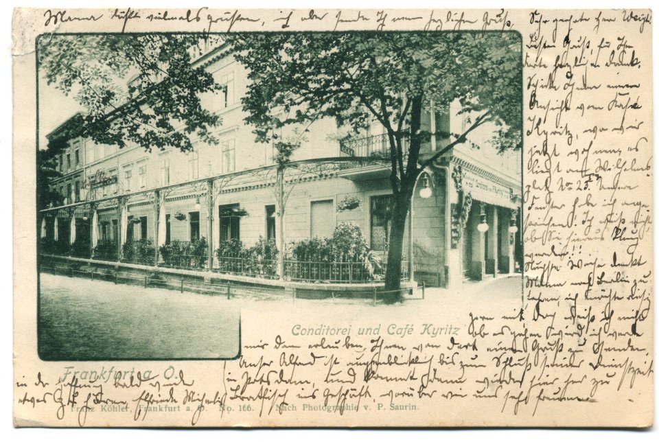 Frankfurt Oder Conditorei und Cafe Kyritz 1899