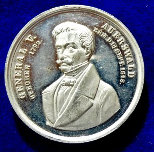 Frankfurt am Main, German Revolution Medal 1848 General Hans von Auerswald, obverse