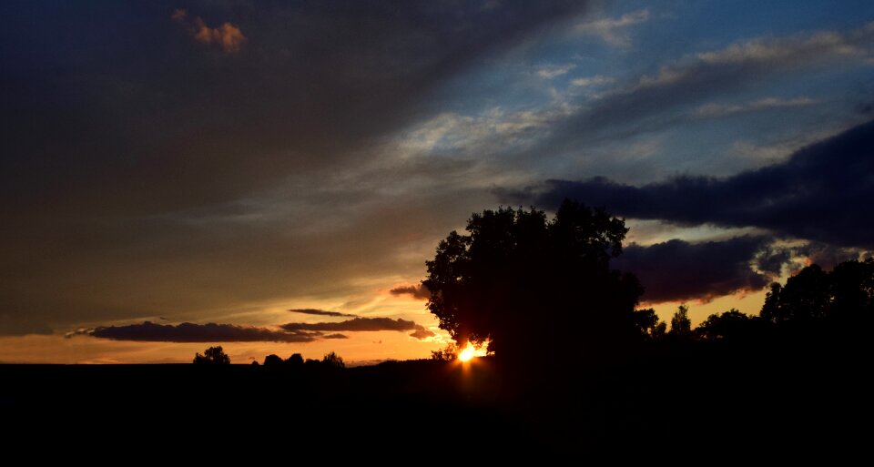 Dusk sky silhouette photo