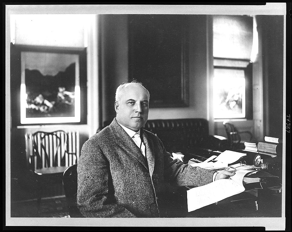 Franklin K. Lane, Secretary of the Interior, half-length portrait, seated at desk, facing slightly right LCCN95514005