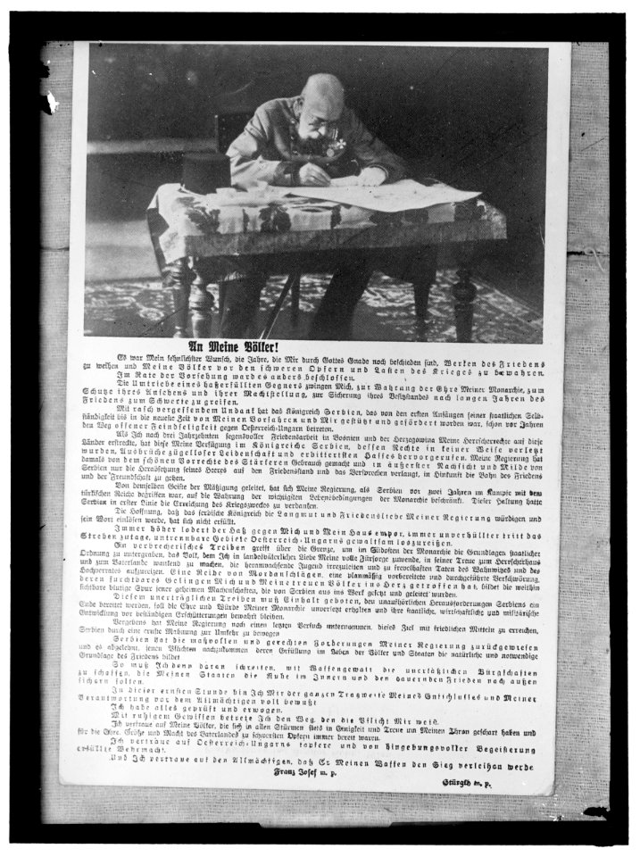 FRANZ, JOSEF. H.R.H. EMPEROR OF AUSTRIA. HIS PROCLAMATION LCCN2016865965