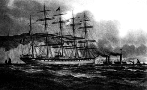 Französisches Fünfmastsegelschiff FRANCE 1890. Gemälde von Lüder Arenhold 1891