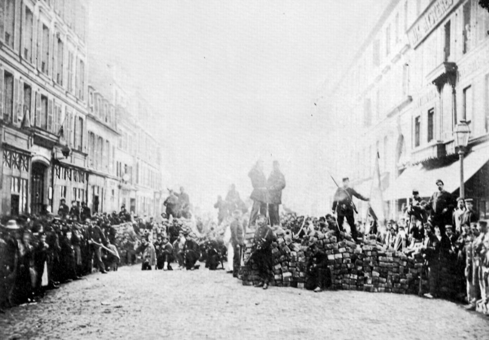 Französischer Photograph - Barrikade in der Rue de Flandre am 18. März 1871 (Zeno Fotografie)