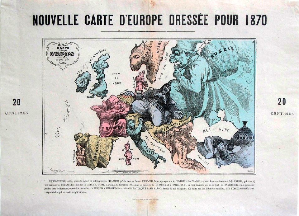 Französische Karte Europa 1870