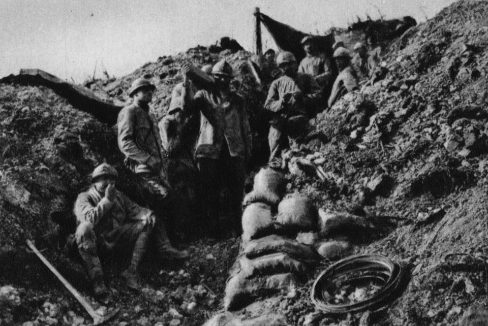 Französische Infanterie bei der Ausbesserung