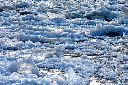 Cold frozen ice floes photo
