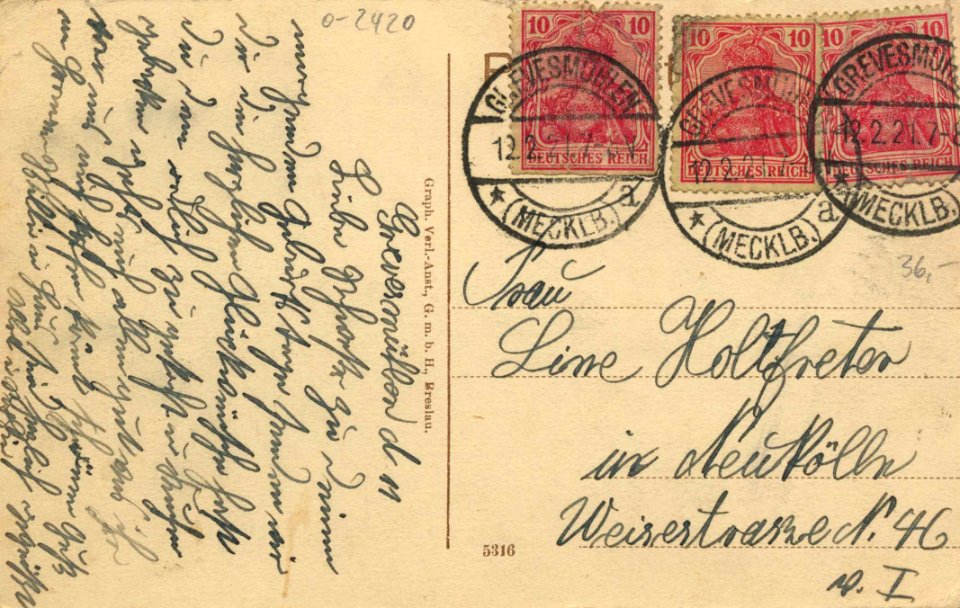 Grevesmühlen, Mecklenburg-Vorpommern - Bahnhof (back) (Zeno Ansichtskarten)