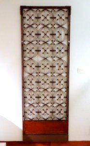 Grill of an elevator cage from the Chicago Stock Exchange, Louis H. Sullivan designer, 1893-1894, wrought iron with cast iron details - Krannert Art Museum, UIUC - DSC06555
