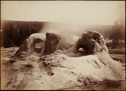 Grotto Geyser, Upper Geyser Basin, Yellowstone National Park by Carleton Watkins photo