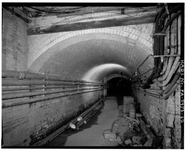 Ground floor; view north-west down baggage tunnel - North Philadelphia Station