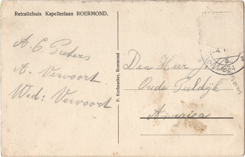 Grot, Retraithuis Kapellerlaan ROERMOND verso