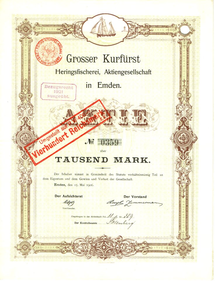 Grosser Kurfürst Heringsfischerei 1906