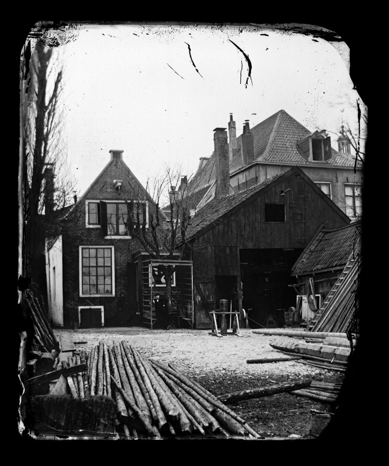 Grote Bickersstraat 4 (achterzijde), Scheepswerf De Reus, gezien vanaf het Westerdok in de winter (max res)