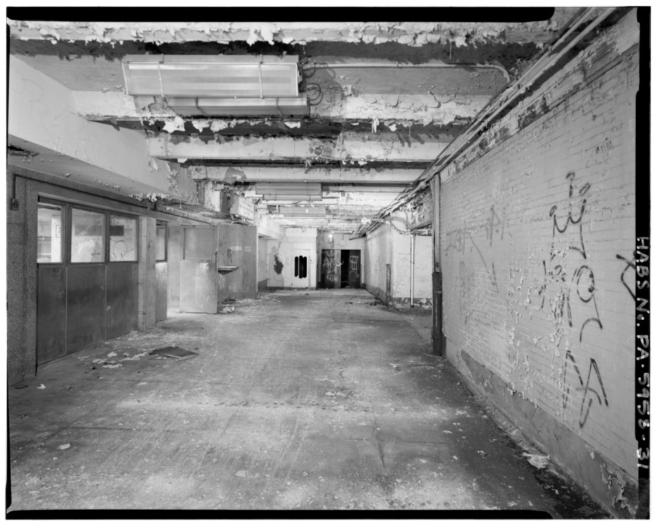 Ground floor; view west down tunnel lobby - North Philadelphia Station