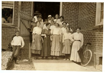 Group at Tidewater Knitting Mills, Portsmouth, Va. I went through the mill several times during working hours and saw a number of youngsters surely under fourteen. Some of them, especially LOC nclc.02194