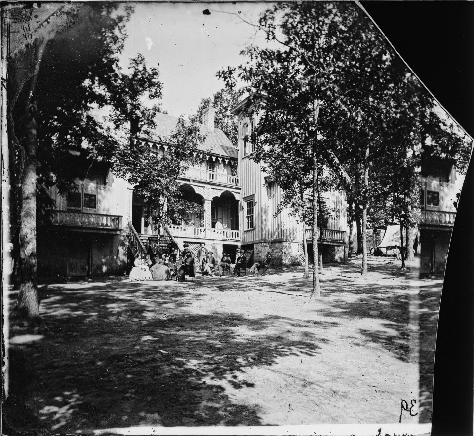 Group in front of building - NARA - 529867