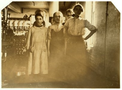 Group of 66 spinners in -7 spinning room. They were the most openly profane and vulgar I have ever encountered in mill work. Florida St. Cyr (smallest girl), 24 Cray St. LOC nclc.02449