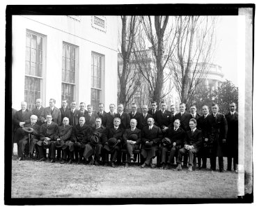 Group newspaper men at White House LOC npcc.03473 photo