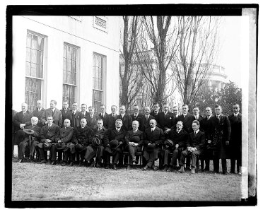Group newspaper men at White House LOC npcc.03473 photo