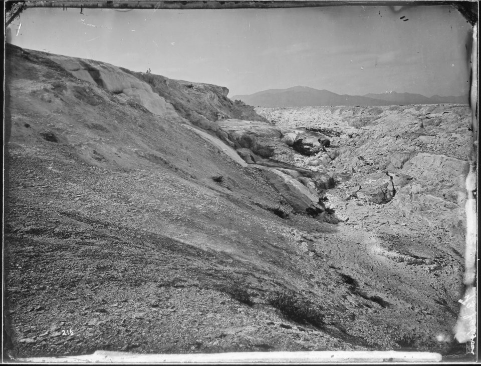 Group of basins known as Diana's Bathing Pools, a few miles above the junction of Gardiner's River with the Yellowstone. - NARA - 516680