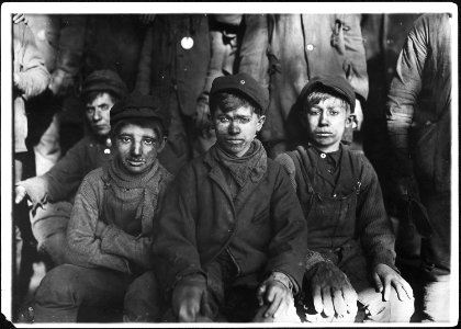 Group of breaker boys. Smallest is Sam Belloma. Pittston, Pa. - NARA - 523383