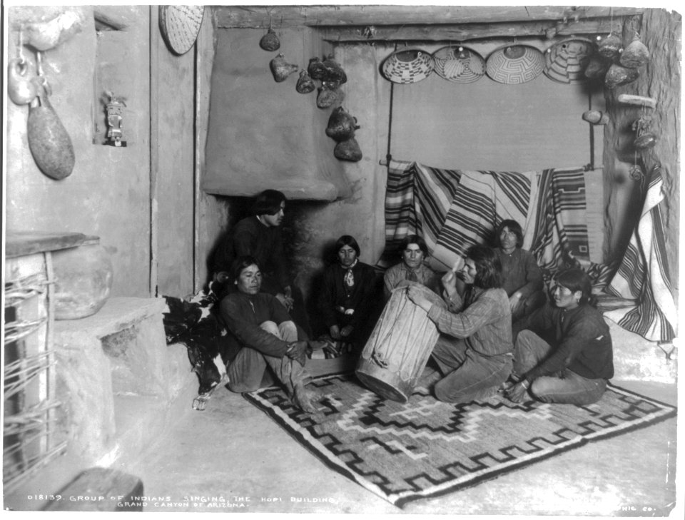 Group of Indians singing, the Hopi Building, Grand Canyon of Arizona LCCN2004667559