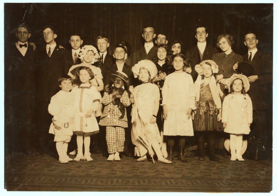 Group of children acting in the Majestic Theatre on Amateur Night. The children are (alleged) amateurs, the older ones are mostly amateurs, with a few professionals. (for further details see LOC nclc.05497
