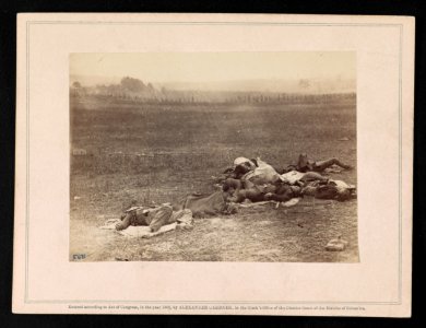 Group of Irish brigade as they lay on the battlefield of Antietam, 19th Sept., 1862 LCCN2014646924