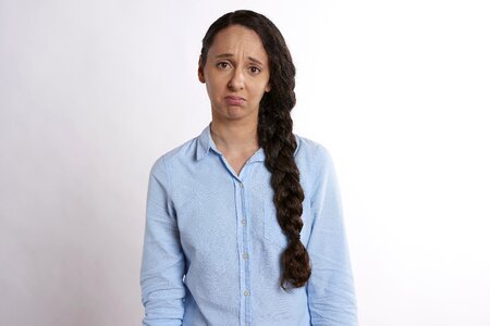Woman sad panicked