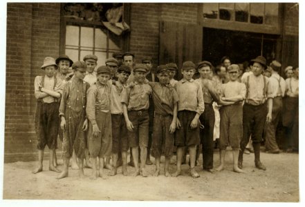 Group of doffers in Riverside Cotton Mills, Danville, Va. Some are surely under fourteen, but not many. LOC nclc.02169 photo