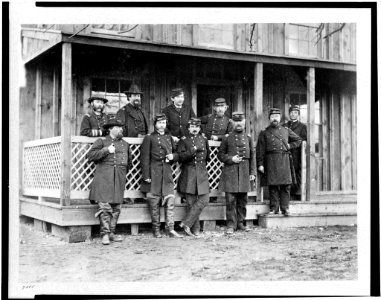 Group of officers at Acquia Creek, February, 1863 LCCN95518636
