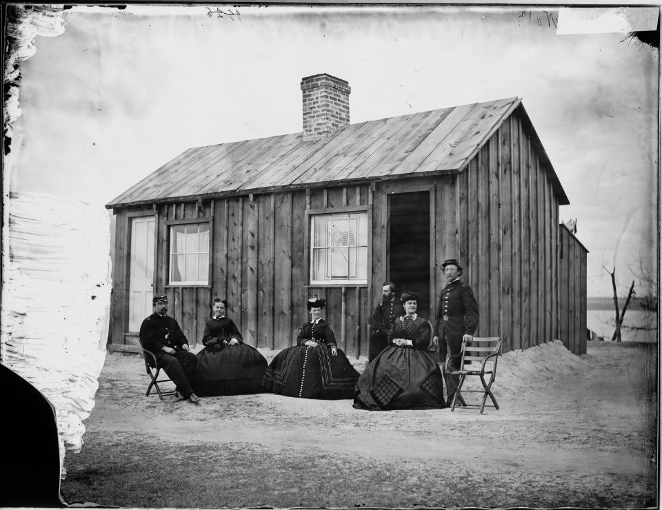 Group of officers with ladies - NARA - 529348