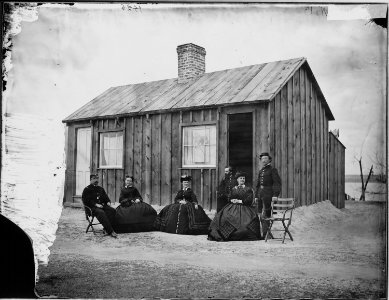 Group of officers with ladies - NARA - 529348