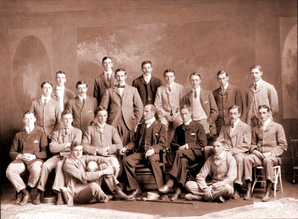 Group of Oxford and Cambridge Athletic team in ordinary dress (HS85-10-12413)