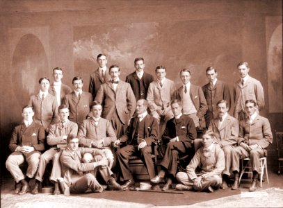Group of Oxford and Cambridge Athletic team in ordinary dress (HS85-10-12413)
