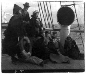 Group of passengers on deck of S.S. Amsterdam LCCN2006675985