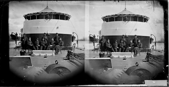 Group of officers on deck of monitor Mahopac, 1864 - NARA - 529664