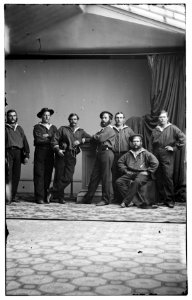 Group of Russian sailors from the navy ship Variag during visit to New York City LOC cwpb.05383