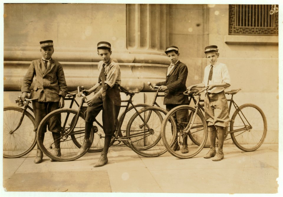 Group of Western Union Messengers in Norfolk, Va. See also photo 2232, 2258, and report on Va. messengers. LOC nclc.03731