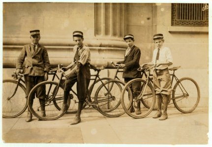 Group of Western Union Messengers in Norfolk, Va. See also photo 2232, 2258, and report on Va. messengers. LOC nclc.03731