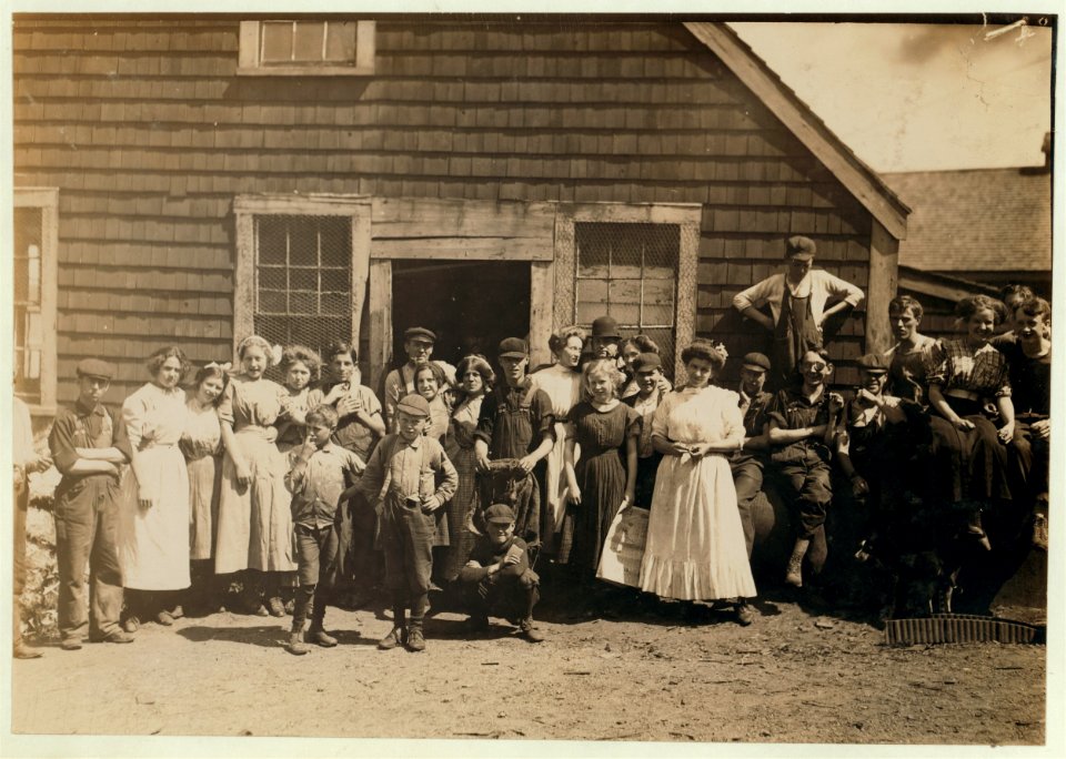 Group of workers at Seacoast Canning Co., Factory -4, Eastport, Me. LOC nclc.00945
