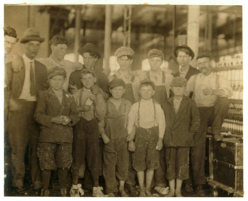 Group of workers in the Massachusetts Mills, Lindale, Ga. Photo taken at noon, April 12, 1913, while they were being paid off. During the days following this, I proved the ages of nearly a LOC nclc.02791