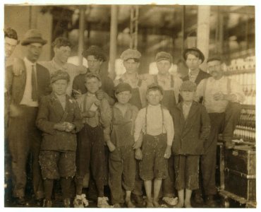 Group of workers in the Massachusetts Mills, Lindale, Ga. Photo taken at noon, April 12, 1913, while they were being paid off. During the days following this, I proved the ages of nearly a LOC nclc.02791