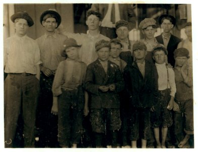 Group of workers in the Massachusetts Mills, Lindale, Ga. Photo taken at noon, April 12, 1913, while they were being paid off. During the days following this, I proved the ages of nearly a LOC nclc.02790