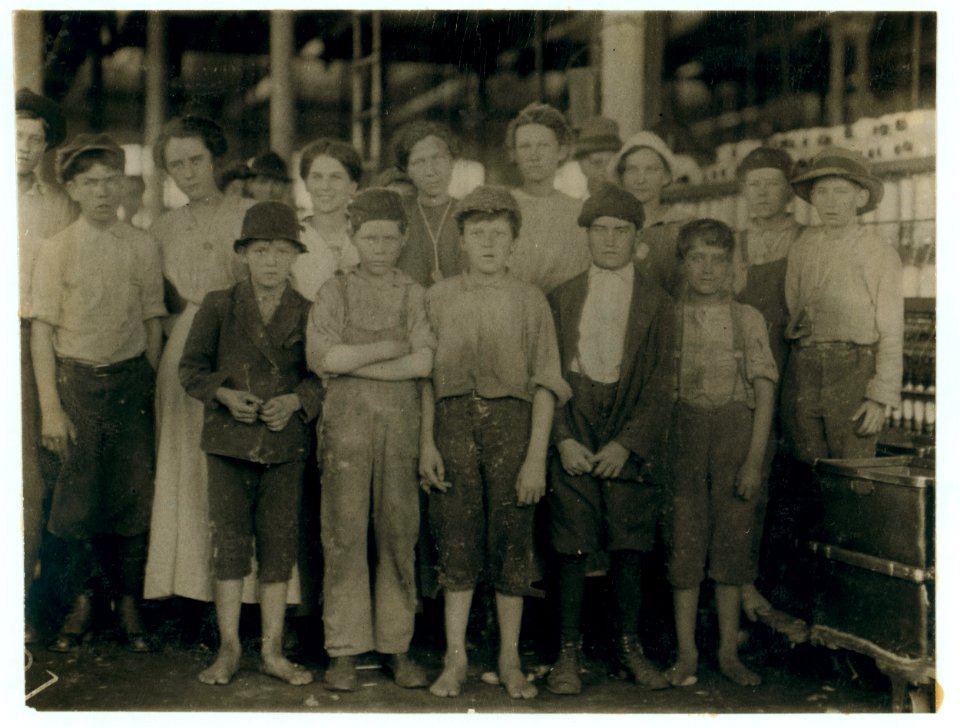 Group of workers in the Massachusetts Mills, Lindale, Ga. Photo taken at noon, April 12, 1913, while they were being paid off. During the days following this, I proved the ages of nearly a LOC nclc.02792